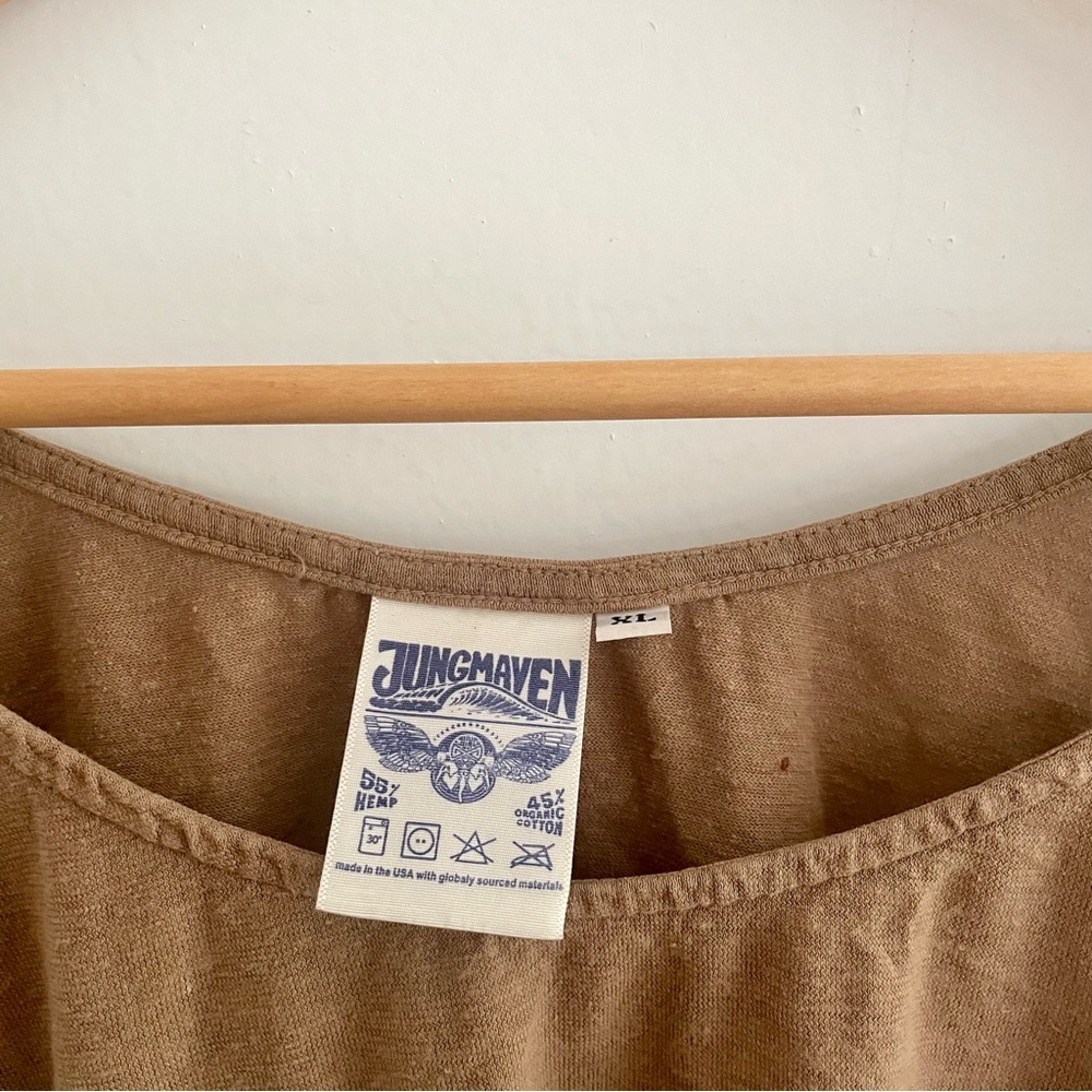 Jungmaven Hemp Blend Cropped Tank - in Coyote - Summer Staple